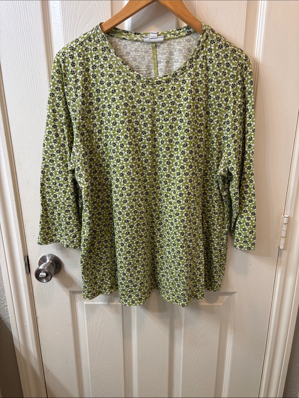 J.Jill green ditsy floral print Pima cotton size XL